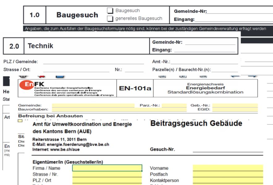 Baugesuchs Formulare